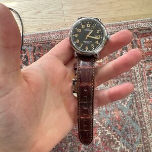 Shinola "The Runwell" Men's 41mm Watch with 20mm Cognac Genuine Alligator Strap